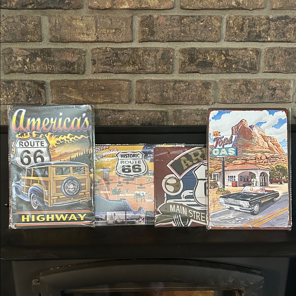 Man cave Sign Set of 4 nostalgia Route 66